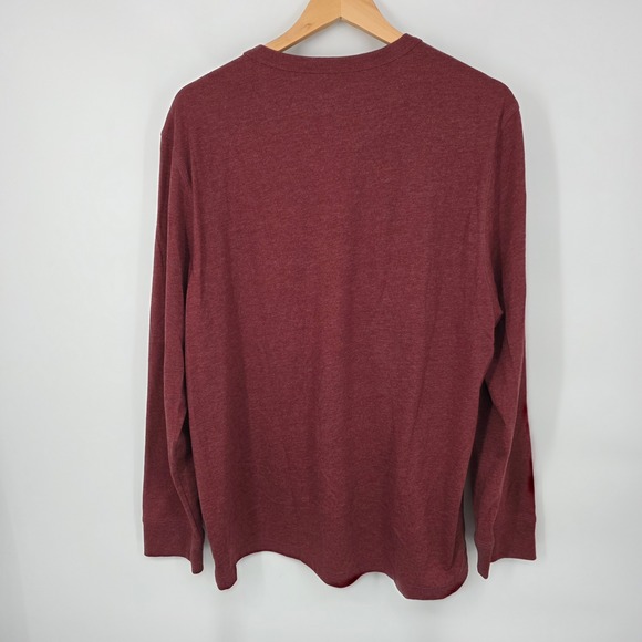 UNTUCKit Albarino Henley Shirt Mens XL Burgundy Red Long Sleeve 02078 Regular - Picture 3 of 7
